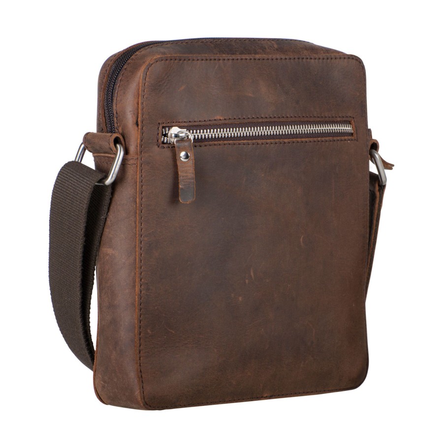 Tassen Leonhard Heyden | Leonhard Heyden Salisbury Zipped Messenger Bag S Brown