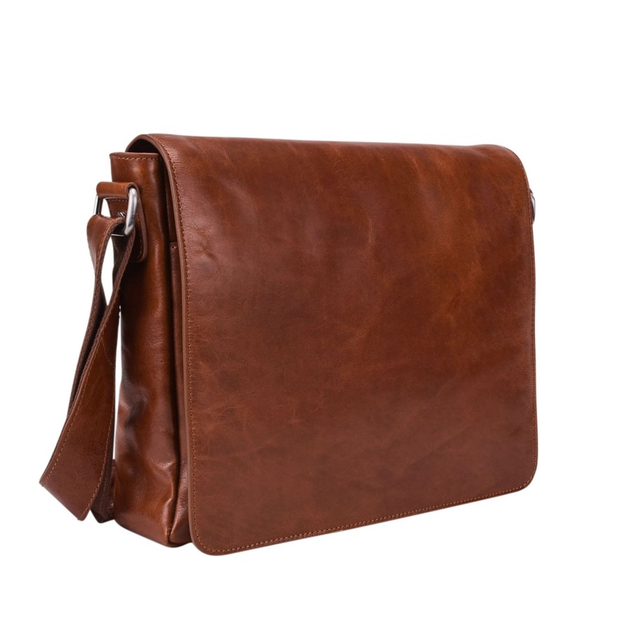 Werktassen Leonhard Heyden | Leonhard Heyden Cambridge Messenger Bag M Cognac