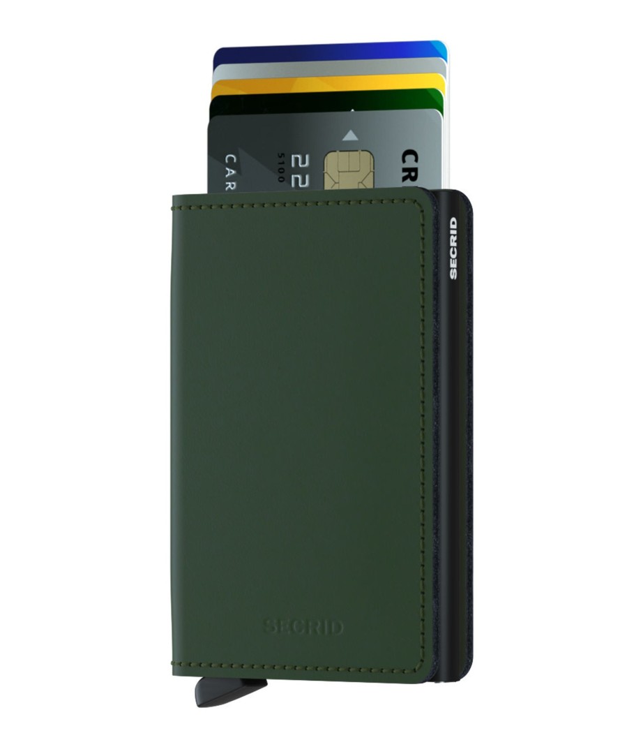 Portemonnees Secrid | Secrid Slimwallet Matte Green Black