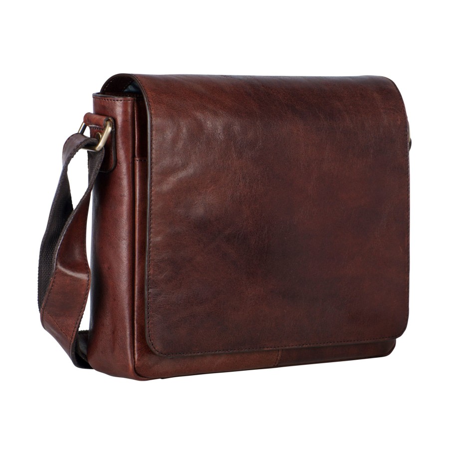 Werktassen Leonhard Heyden | Leonhard Heyden Cambridge Messenger Bag M Red Brown