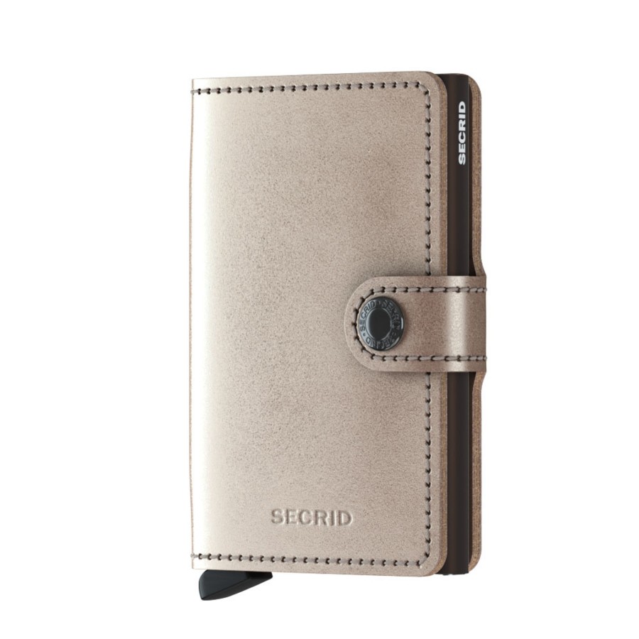 Portemonnees Secrid | Secrid Miniwallet Champagne Brown Metallic