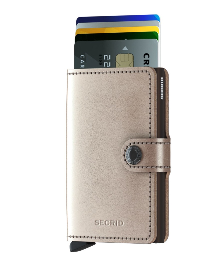 Portemonnees Secrid | Secrid Miniwallet Champagne Brown Metallic