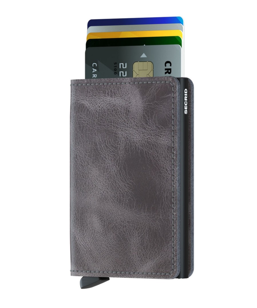 Portemonnees Secrid | Secrid Slimwallet Vintage Grey Black