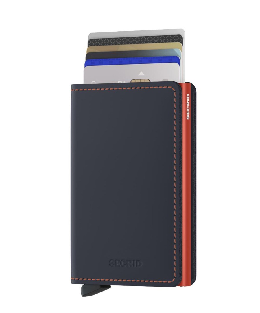 Portemonnees Secrid | Secrid Slimwallet Matte Night Blue Orange