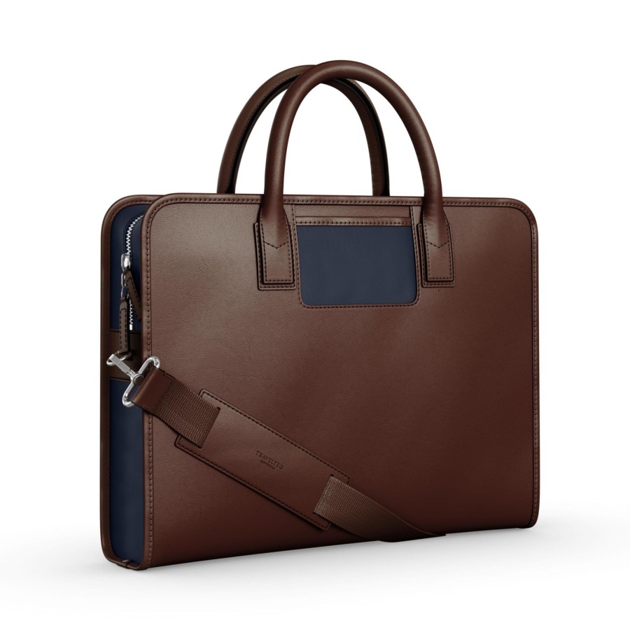 Werktassen Travelteq | Travelteq Travelteq Messenger Espresso Navy