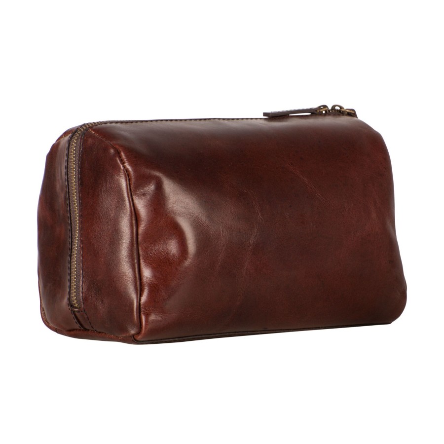 Accessoires Leonhard Heyden | Leonhard Heyden Cambridge Toilet Bag Red Brown