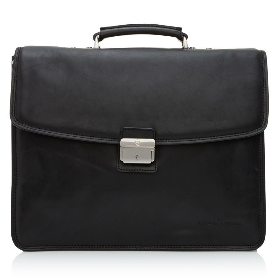 Werktassen Castelijn & Beerens | Castelijn & Beerens Verona Laptop Bag 15.6" + Tablet Triple Pocket Black