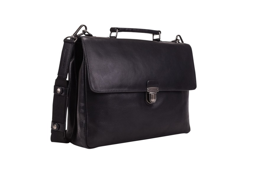 Werktassen Leonhard Heyden | Leonhard Heyden Roma Briefcase 2 Compartments Black