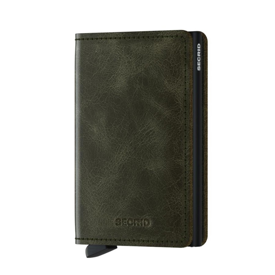 Portemonnees Secrid | Secrid Slimwallet Vintage Olive Black