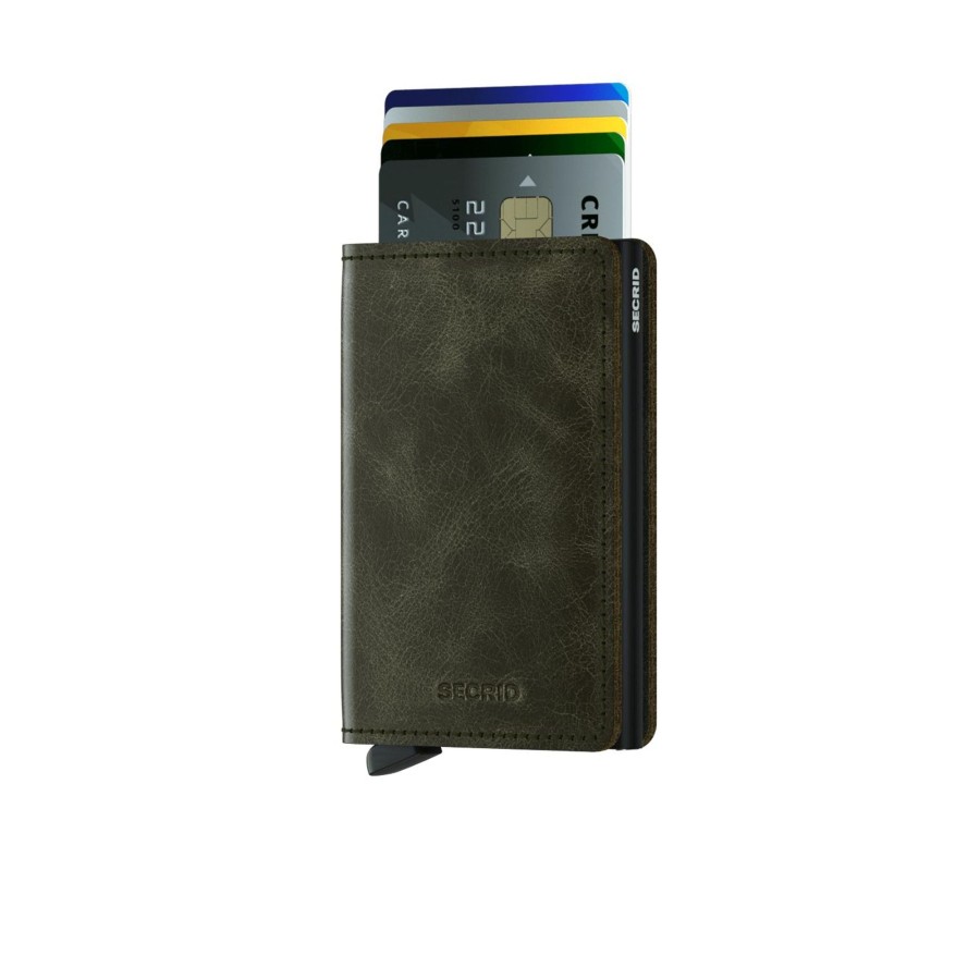 Portemonnees Secrid | Secrid Slimwallet Vintage Olive Black