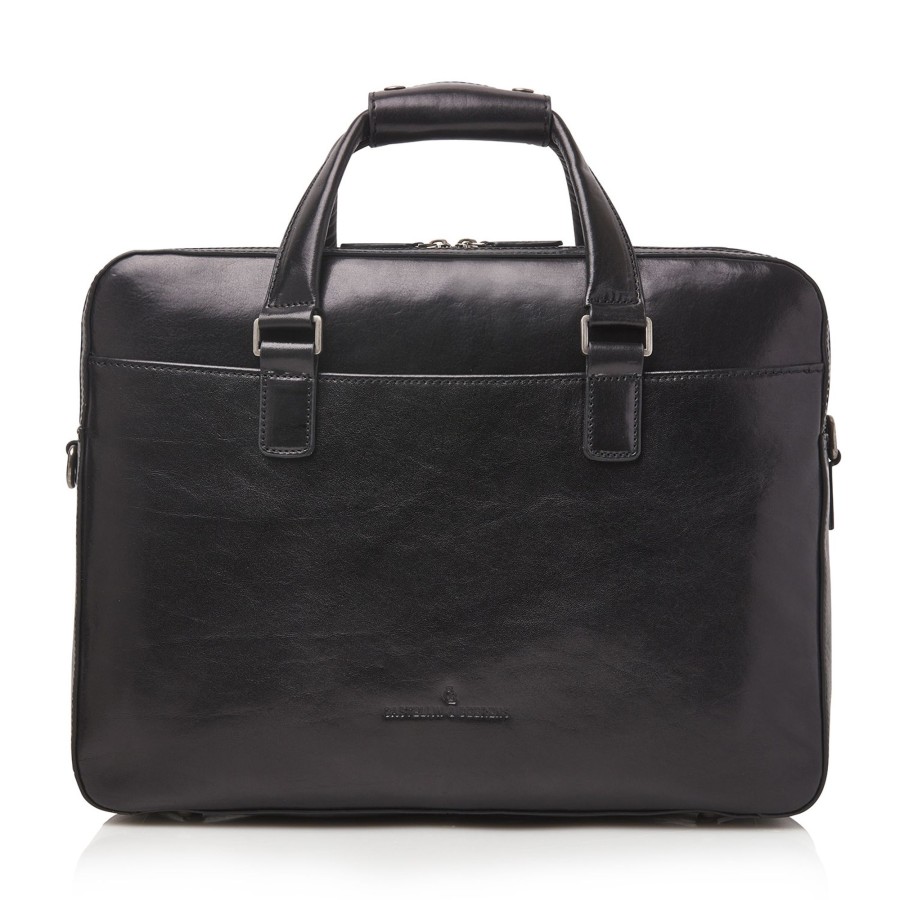 Werktassen Castelijn & Beerens | Castelijn & Beerens Gaucho Paul Laptop Bag 15.6" Double Zip Black