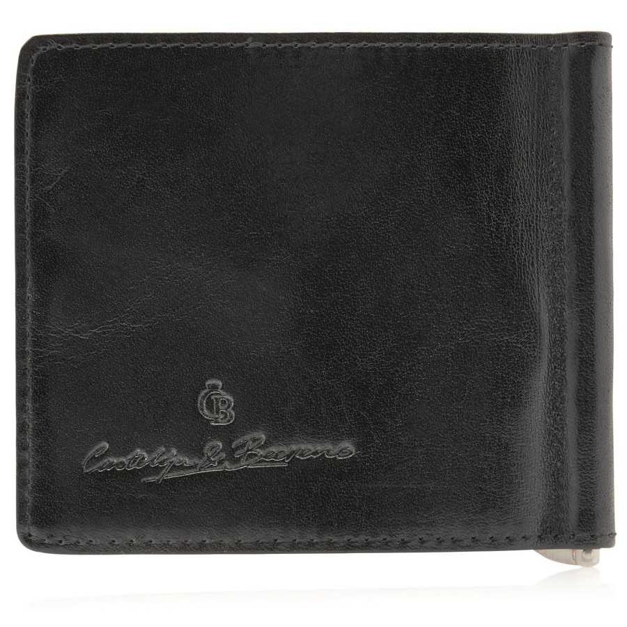 Portemonnees Castelijn & Beerens | Castelijn & Beerens Gaucho 3 Card Dollarclip Black