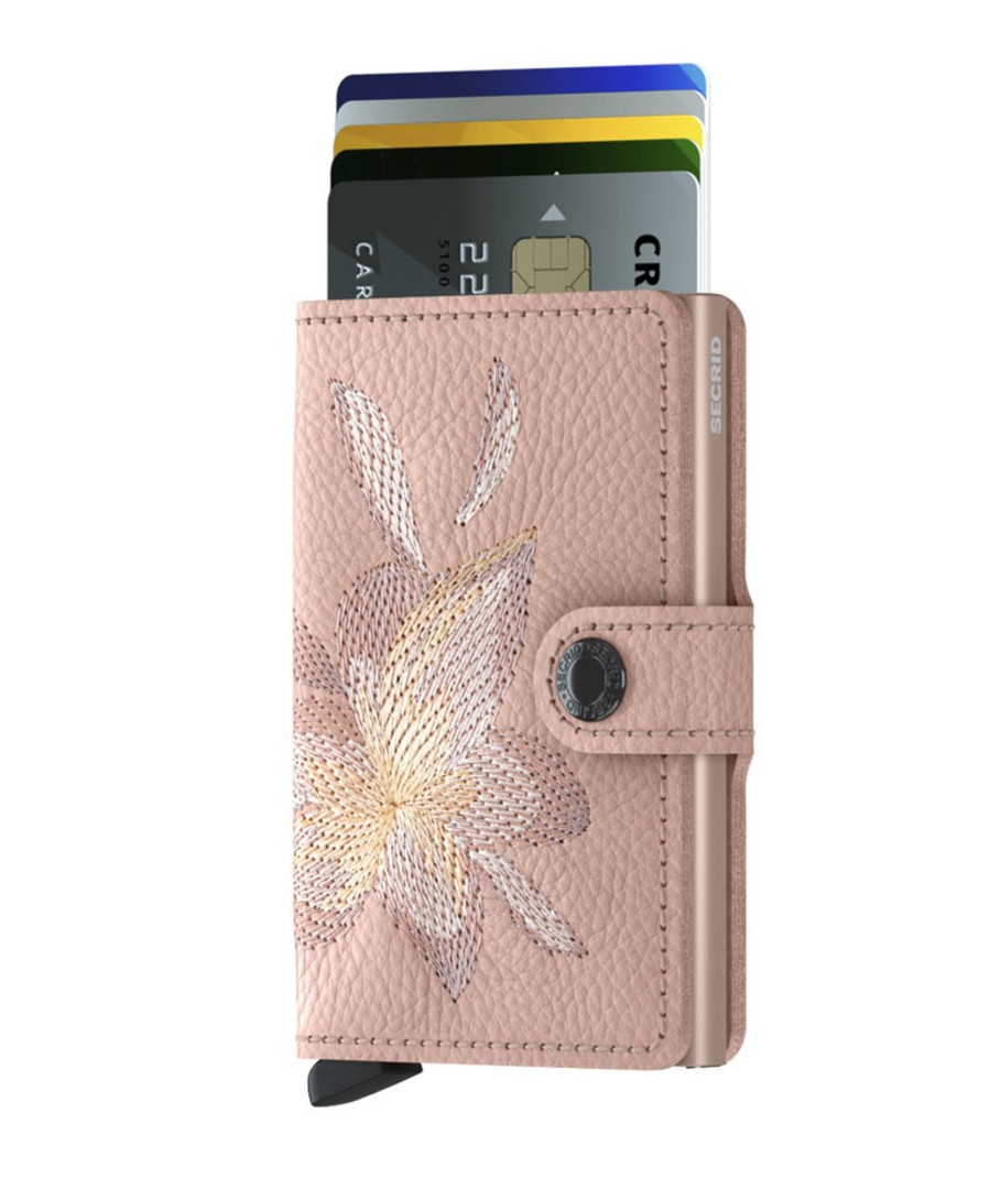 Portemonnees Secrid | Secrid Miniwallet Stitch Rose Magnolia